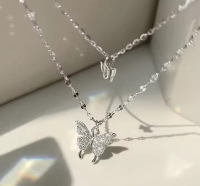 Picture of Double-layer Butterfly Pendent for women & girls White