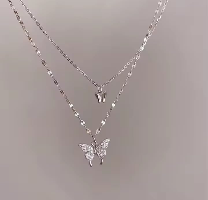 Picture of Double-layer Butterfly Pendent for women & girls White