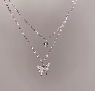 Picture of Double-layer Butterfly Pendent for women & girls White