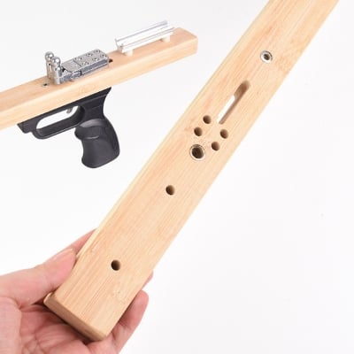 Picture of Wooden Pole 98cm DIY Bamboo Wood with Grooves on the Front and Back, Slingshots Long Pole with Grooves (Pole Only)