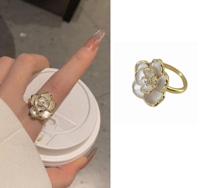 Picture of Camellia Ring Flower for Women Gold