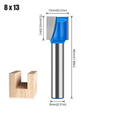 Picture of Router knife flat bottom 8mm handle engraving machine trimming machine Blue for straight clean cut (Blue 8*13)