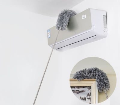 Picture of Mini Cleaning Feather Duster, Stainless Steel Ceiling Brush, Washable Dust Duster, 90cm Long Telescopic Dust Remover, Washable for Home Use (Random Color)