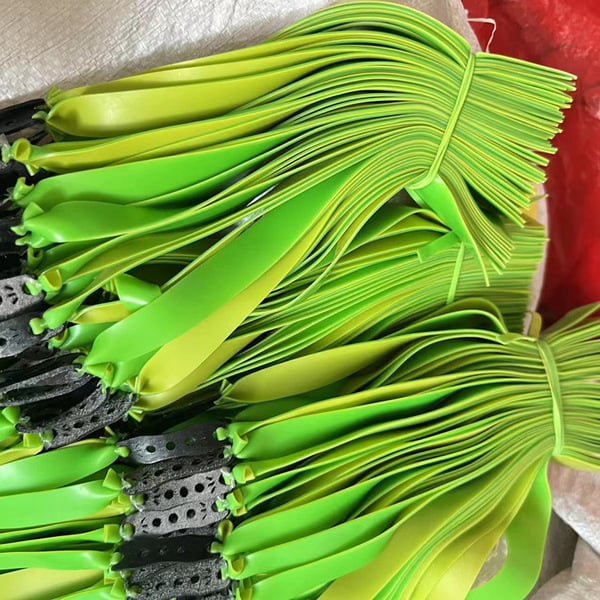 Picture of Flat leather slingshots rubber band color double flow smooth soft highly elastic rubber band 2 pcs (Yellow 0.7mm)