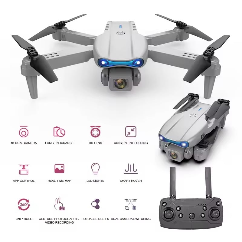 Picture of FLH E99 Pro Dual Camera Dual Battery Folding Camera Drone, Wifi Cam app Operator
