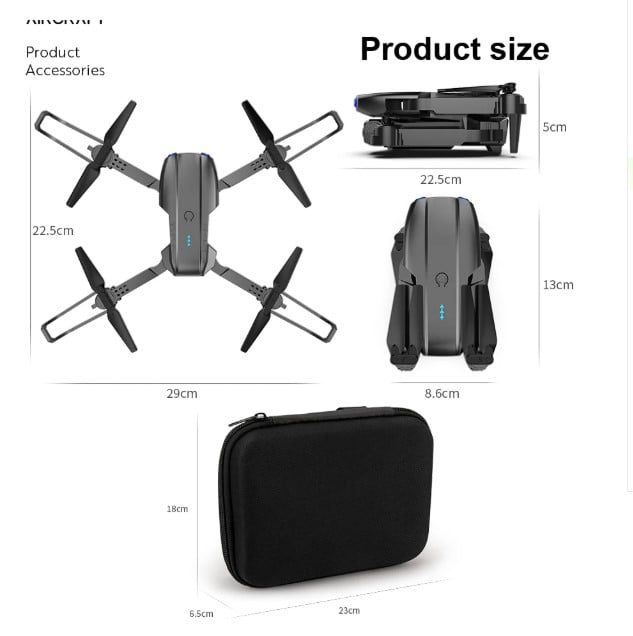 Picture of FLH E99 Pro Dual Camera Dual Battery Folding Camera Drone, Wifi Cam app Operator