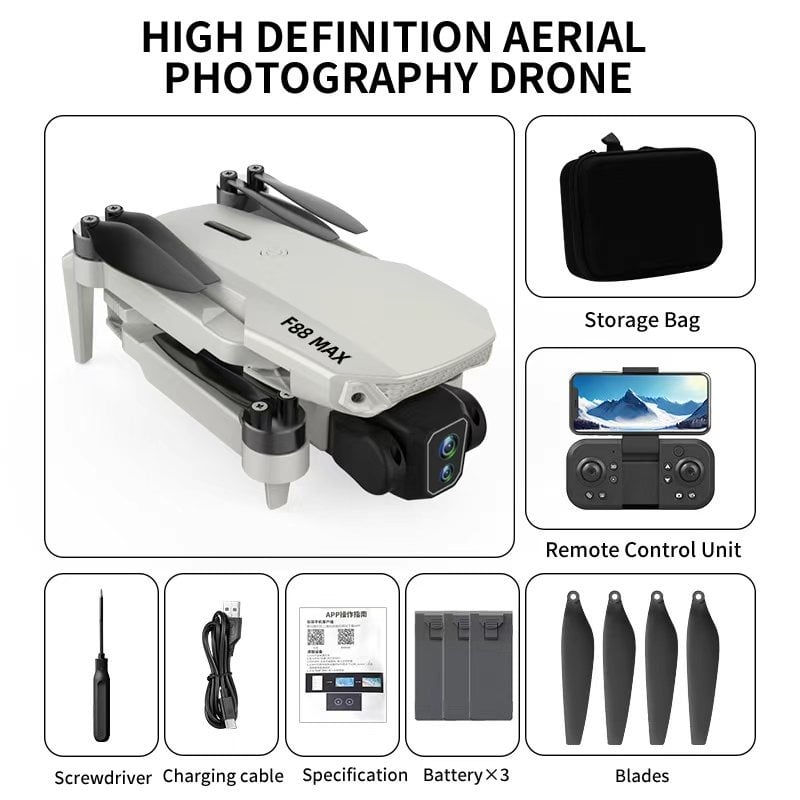 Picture of FLH F88 Max Drone Duel Camera Duel Battery Brashless Motor Drone