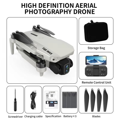 Picture of FLH F88 MAX Remote Rotate Camera Brushless Motor  WiFi Drone for One Key Landing, Optical Flow Hover with 2 Battery