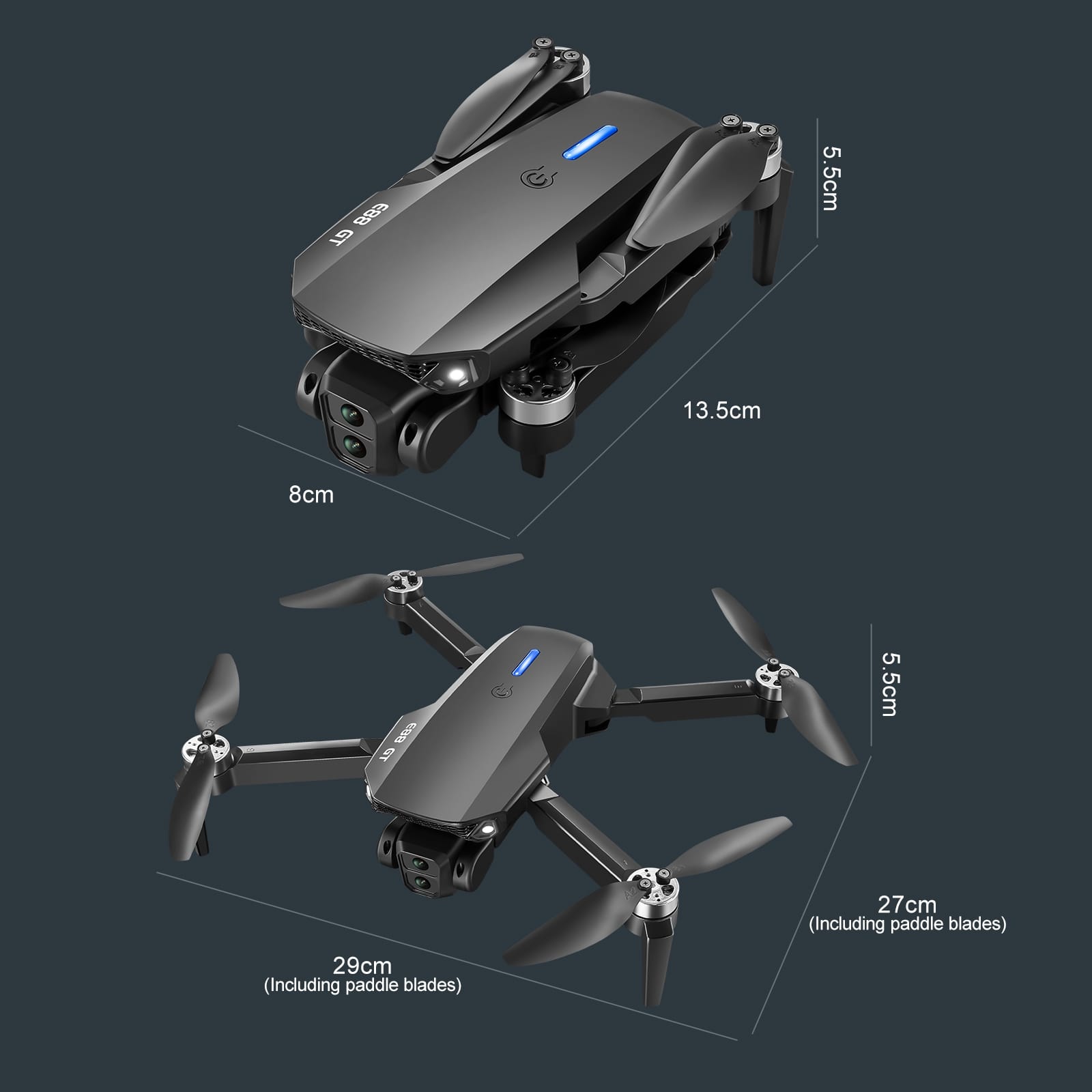 Picture of Flh F88 Max High-Resolution Dual Camera Drone with Remote Control and Screen, Brushless Motor,  HD Video, Foldable Design