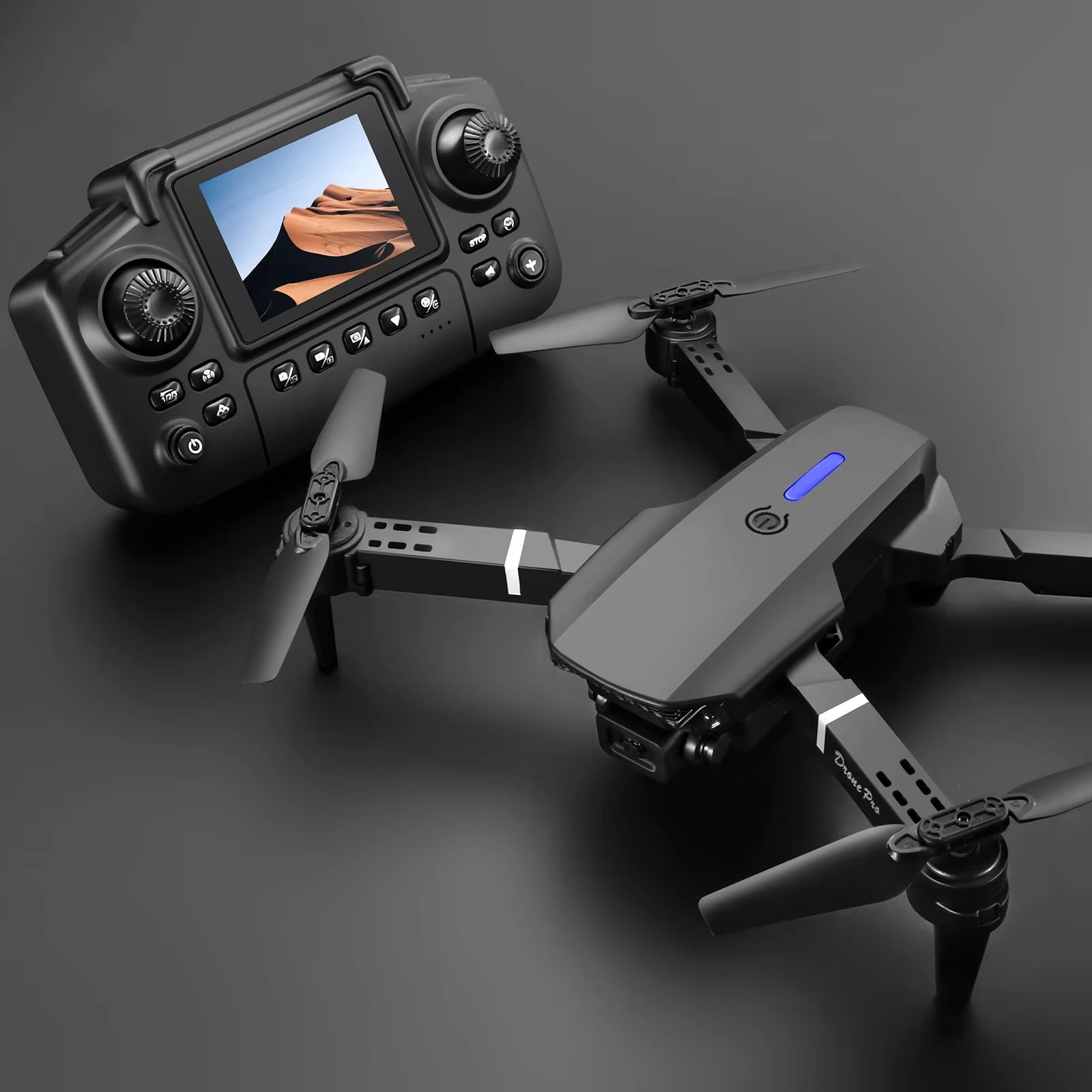 Picture of FLH E88 Mini Portable Drone HD Aerial Photography Smart Hover Helicopter 360° Flip Remote Control Quadcopter Toy RC Dron For Kids