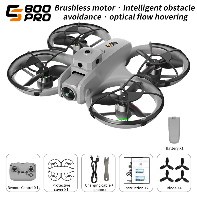 Picture of FLH S800 360° Protection Obstacle Avoidance 4.5in Screen Remote Control Quadcopter 2.4G Brushless Optical Flow Hover WIFI FPV RC Drone