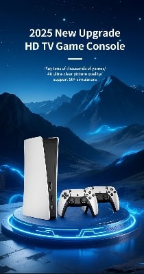 Picture of FLH RS5 TV Game Console Dual Stick Wireless Controller Game 20000+64GB Double Joystick 4K Retro Suitable for PC, Android, TV GAME