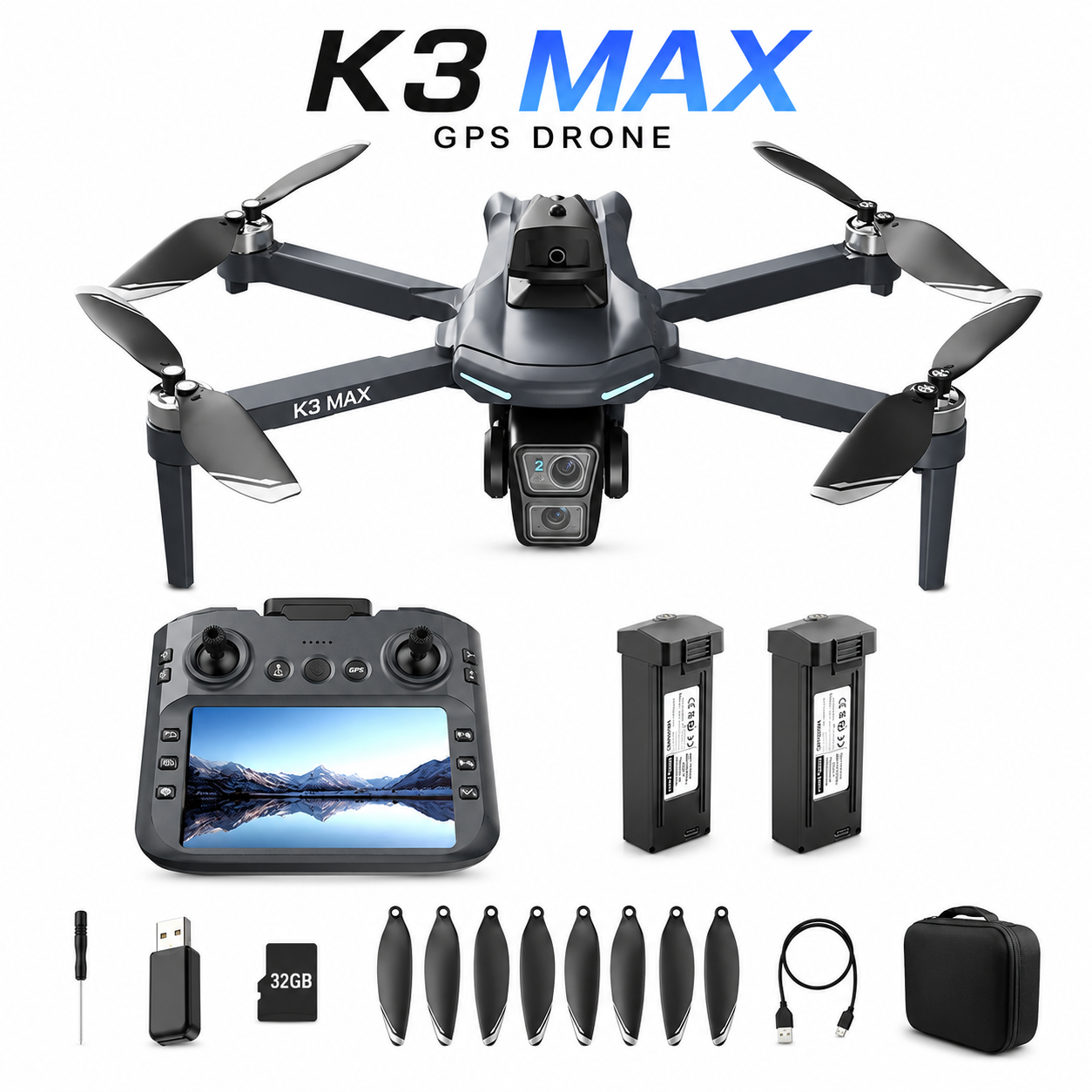 Picture of FLH K3 Max G*P*S Drone RC Big Display with 2 kilo Flying Range Professional Drone