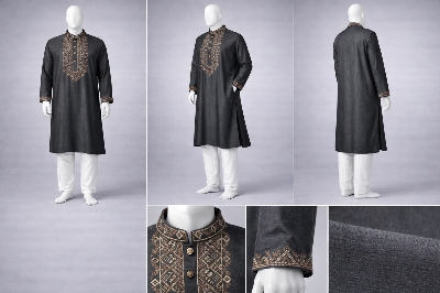 Picture of Gatsby Premium Panjabi for Men – Classic Fit | Eid & Festive Wear 26_BLACK