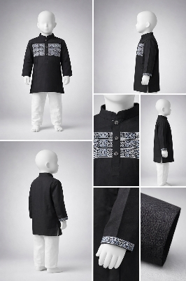 Picture of Boys Premium Embroidered Black Panjabi 1211