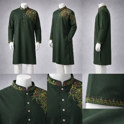 Picture of Gatsby Premium Panjabi for Men – Classic Fit | Eid & Festive Wear 03-DEEP OLIV