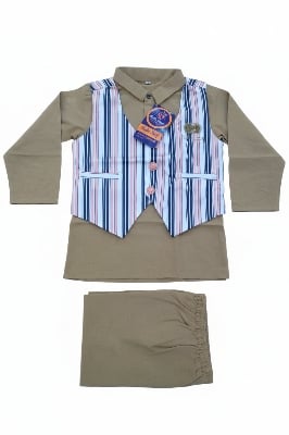 Picture of Boys Premium Festive Kurta Set with Striped Waistcoat (3-Piece Set)...403..