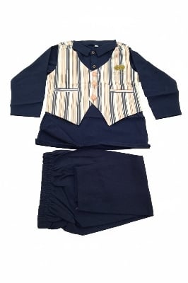 Picture of Boys Premium Festive Kurta Set with Striped Waistcoat (3-Piece Set)...403..