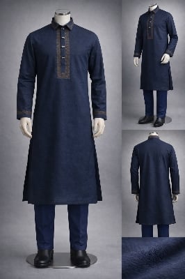 Picture of Gatsby Premium Panjabi for Men – Classic Fit | Eid & Festive Wear 06_NAVY