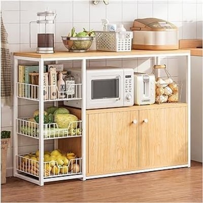 Picture of Best Kitchen Cabinet Shelf organizer with Microwave Oven and Utility Storage Shelf Rack