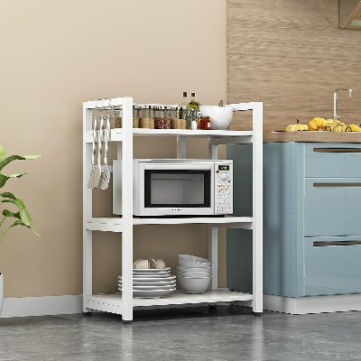 Picture of Best Double Layer Kitchen Space Saving Shelf & Microwave Organizer with Utility Kitchenware Rack