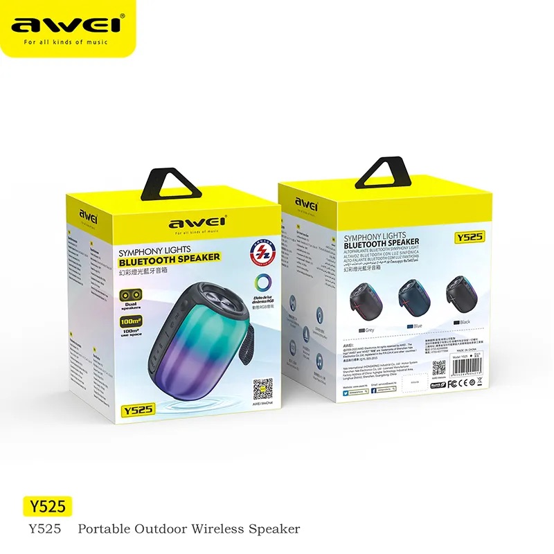 Picture of Awei Y525 Mini Portable RGB Light Bluetooth Speaker -Black