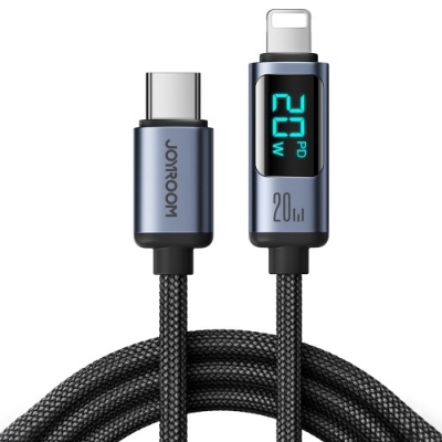 Picture of JOYROOM S-CL020A16 20W USB-C / Type-C to 8 Pin Digital Display Fast Charging Data Cable, Length:1.2m(Black) -Black
