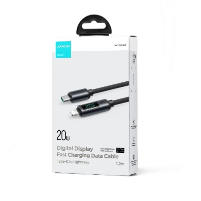 Picture of JOYROOM S-CL020A16 20W USB-C / Type-C to 8 Pin Digital Display Fast Charging Data Cable, Length:1.2m(Black) -Black