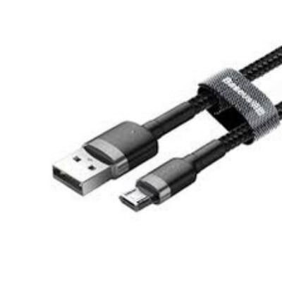Picture of Baseus Cafule Cable USB for Micro 1.5A 2M (CAMKLF-CG1) – Gray & Black -Black
