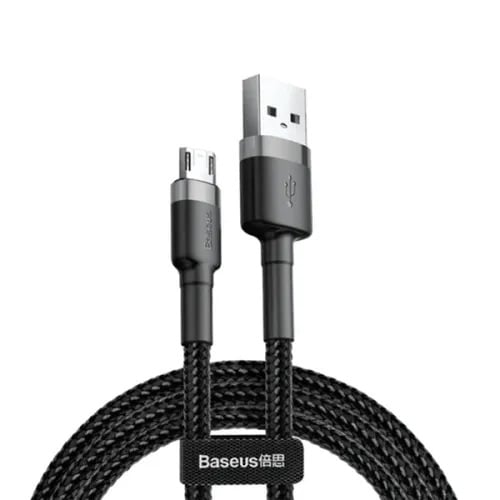 Picture of Baseus Cafule Cable USB for Micro 1.5A 2M (CAMKLF-CG1) – Gray & Black -Black