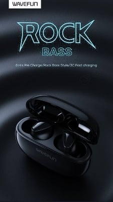 Picture of Wavefun Rock Super Bass TWS Earbuds -Black