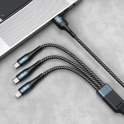 Picture of AWEI CL-972 120W 3 In 1 Fast Multi Charging Cable -Black