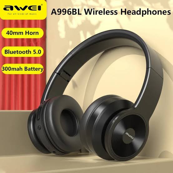 Picture of Awei A996BL Wireless Headset With Built-in Microphone Foldable Noise Cancellation - Bluetooth -Black
