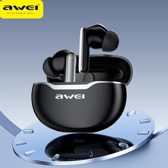 Picture of Awei T50 TWS Truly Wireless Gaming Bluetooth Earbuds - Black -Black