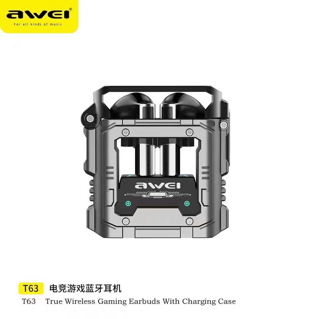 Picture of Awei T63 Wireless Headphone Bluetooth Earphone Gamer Headset Waterproof TWS -Black