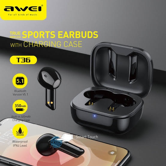 Picture of Awei T36 TWS Wireless Earbuds -Black