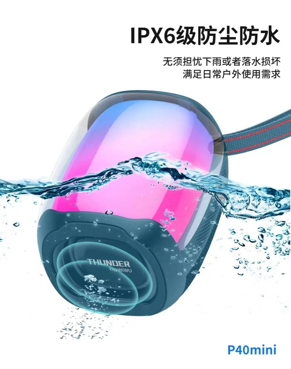 Picture of WiWU Thunder P40 Mini Portable Wireless Speaker -Black