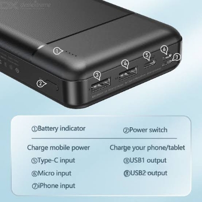 Picture of Remax RPP 167 30000MAh Lango Series Power Bank 2.1A POWER BANK 3 INPUTS 2 OUTPUTS LED INDICATOR -Black