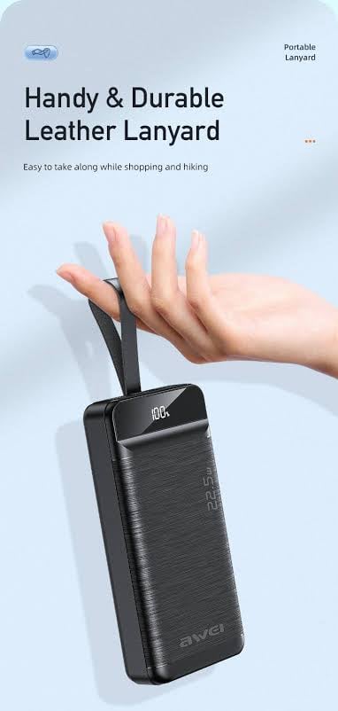 Picture of Awei P140K 30000mAh 22.5W Fast Charging Power Bank with LED Flashlight -Black