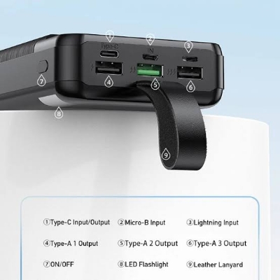 Picture of Awei P140K 30000mAh 22.5W Fast Charging Power Bank with LED Flashlight -Black