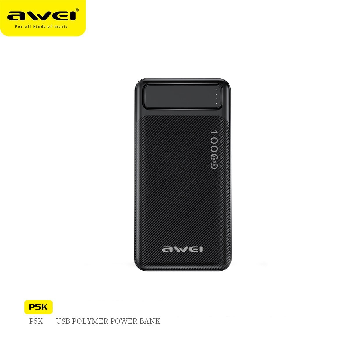 Picture of Awei P5K 10000mAh Fast Charging Power Bank -Black