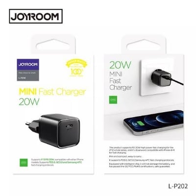 Picture of Joyroom Charger Home Adapter Mini Fast Travel 20W L-P202 – Black -Black