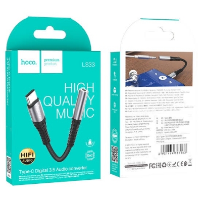 Picture of Hoco LS33 Type-C Digital 3.5 Audio Converter Headphone Adapter -Black