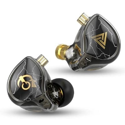 Picture of QKZ × HBB 10mm Titanium-Coated Diaphragm Driver HiFi In-Ear Earphones with mic -Black