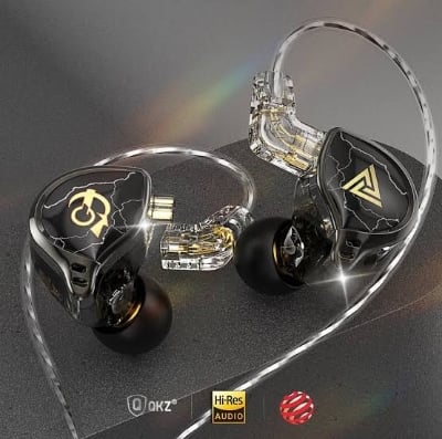 Picture of QKZ × HBB 10mm Titanium-Coated Diaphragm Driver HiFi In-Ear Earphones with mic -Black