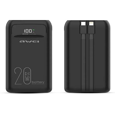 Picture of Awei P168K Multiple Output Power Bank with Cable -Black