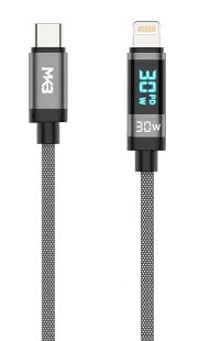 Picture of MKB CL 300 Braided 30W Type C To Lightning Fast Charging Cable -Black