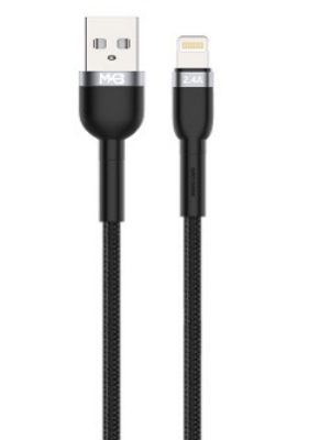 Picture of MKB UL24 Braided 2.4A USB Lightning Data Cable -Black