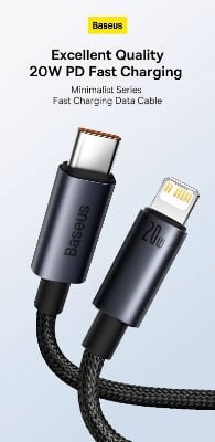 Picture of Baseus Minimalist Series 20W Type-C to Lightning Fast Charging Data Cable -Black