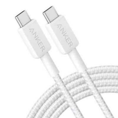 Picture of Anker 322 3ft Nylon Braided USB-C to USB-C Data Cable -White